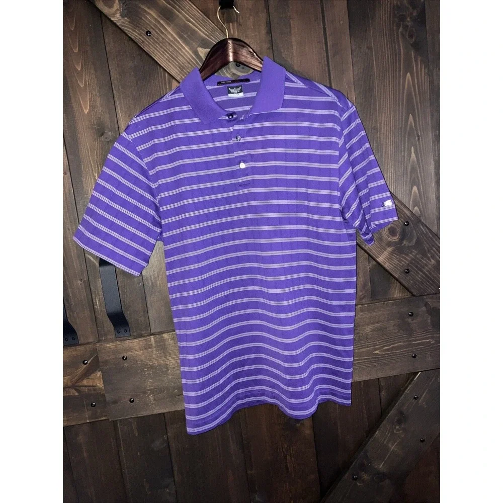 Nike Tiger Woods Collection Golf Shirt Men's M Purple Polo Golf Active Stretch‎